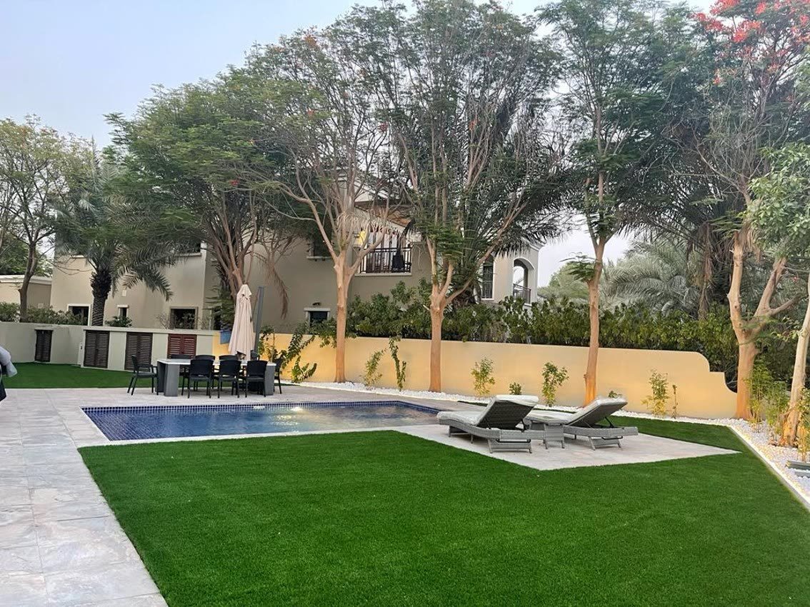 Victory Heights — Pool, Turf, Lights — completed project view 2