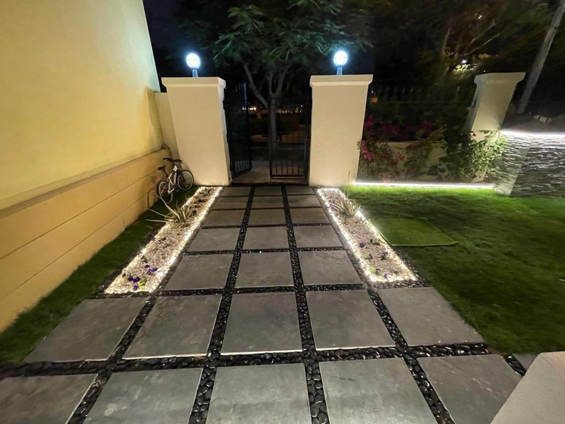 Victory Heights — Tiles, Planters, Lights, Turf